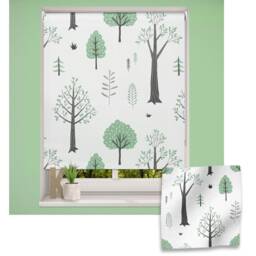 Mint Woodland Trees Roller Blind, Children's Made To Measure, Tree Woodland Blind - thumbnail 1