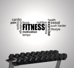 Fitness Word Cloud - Motivational Wall Sticker Contemporary Vinyl Decal Gym - thumbnail 1