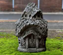 Concrete House Figurine Outdoor Home Statue Stone Mushroom Sculpture Fairy Tale Decor Lawn Ornament Front Door Decoration House Lover Gift - thumbnail 1