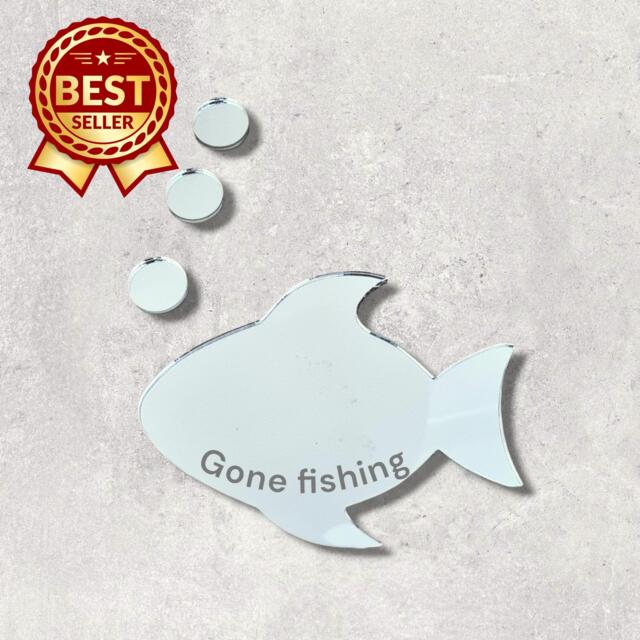 Fish Acrylic Mirror Wall Art Personalized Engraving Available - image 1