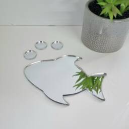 Fish Acrylic Mirror Wall Art Personalized Engraving Available - thumbnail 2