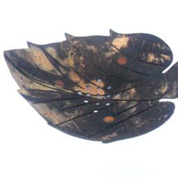 "Natural Coconut Shell Soap Dish Leaf Shape Hand Carved Handmade Wooden Carving Home Art Decor/Zen Gift 5.25""x4.25""x2.5" - thumbnail 3