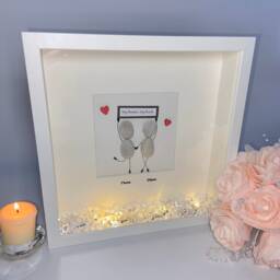 Best Friend Personalised Pebble Art Picture Frame Keepsake Birthday Gift Her Unique My Bestie Rock 30Th 40Th 50Th 60Th I Love You - thumbnail 2