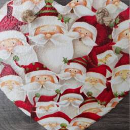 Santa Heart Slate Christmas Plaque Handmade Holiday Wall Hanging - thumbnail 3