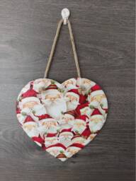 Santa Heart Slate Christmas Plaque Handmade Holiday Wall Hanging