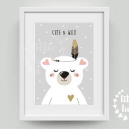 Poster Polar Bear Nursery Decoration A4 Boys Girls Baby - thumbnail 3