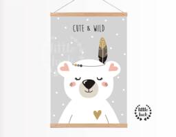 Poster Polar Bear Nursery Decoration A4 Boys Girls Baby - thumbnail 1