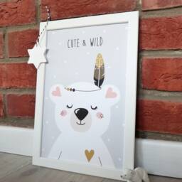 Poster Polar Bear Nursery Decoration A4 Boys Girls Baby - thumbnail 2