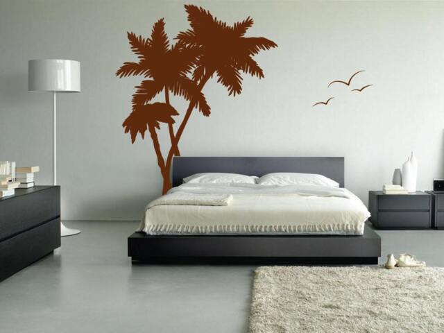 Palm Coconut Tree Wall Decal With Seagull Birds Art - 8 Feet Tall1114 - image 1