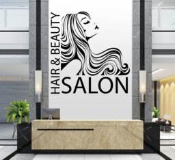 Hair Salon Wall Decal, Stylist Decor, Beauty Shop Sticker 2891 - thumbnail 1