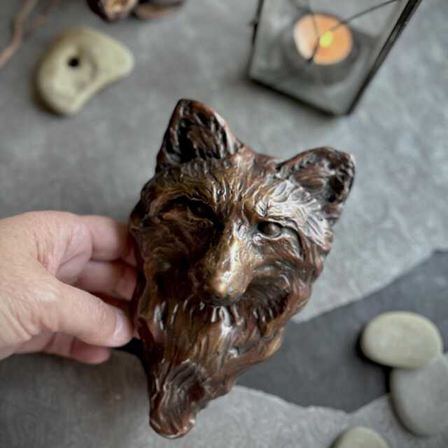 Cast Bronze Fox Door Knocker Original Wildlife Sculpture Art By Kindrie Grove - image 1