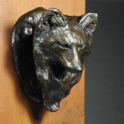 Cast Bronze Fox Door Knocker Original Wildlife Sculpture Art By Kindrie Grove - thumbnail 2