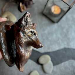 Cast Bronze Fox Door Knocker Original Wildlife Sculpture Art By Kindrie Grove - thumbnail 3