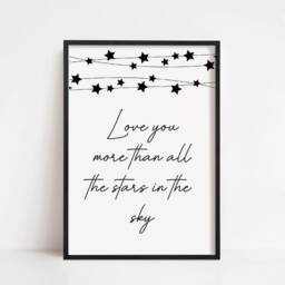 Quote Print - Love You More Than All The Stars in Sky Nursery - thumbnail 2