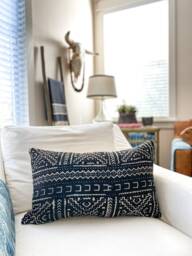 "Mud Cloth Pillow Cover Black & White Mudcloth - ""Colleen" - thumbnail 1
