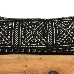 "Mud Cloth Pillow Cover Black & White Mudcloth - ""Colleen" - thumbnail 2
