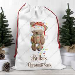 Christmas Sack, Santa Xmas Bear, Decoration, Personalised Gift, Bag, Custom - thumbnail 2