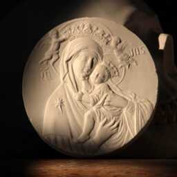Handmade Plaster Madonna & Child Relief - Virgin Mary Wall Art, Religious Catholic Decor, Christian Plaque - thumbnail 2