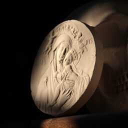 Handmade Plaster Madonna & Child Relief - Virgin Mary Wall Art, Religious Catholic Decor, Christian Plaque - thumbnail 3
