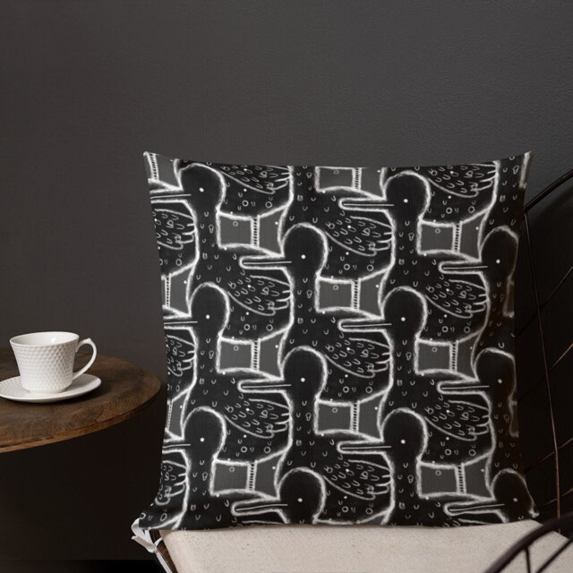 Throw Pillow Odd Duck Folk Art Print Bird Home Decor Birthday Gifts Funny Weird Creepy Cute Ducks Chicken Quirky Whimsical Strange Animals - image 1