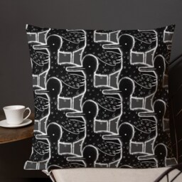 Throw Pillow Odd Duck Folk Art Print Bird Home Decor Birthday Gifts Funny Weird Creepy Cute Ducks Chicken Quirky Whimsical Strange Animals - thumbnail 2