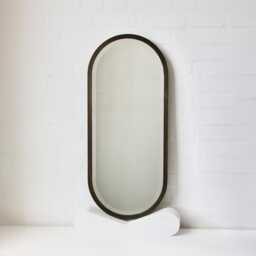 Capsula??? Pill Shape Bevelled Mirror With A Handcrafted Bronze Patina Frame, Xl