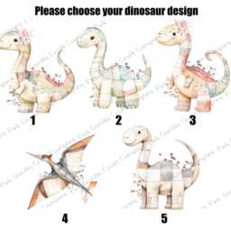Personalised Cushion, Pocket Book Holder, Girls Dinosaur Gift, Patchwork Dinosaur, Boys - thumbnail 3