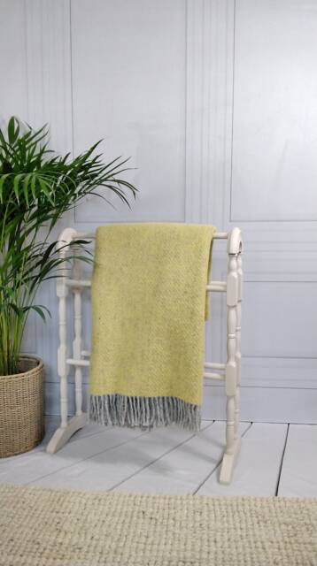 Green Grey Wool, Twill Blanket Throw - image 1