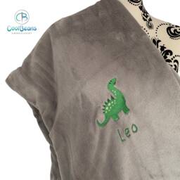 Personalised Children's Blanket - Plush Fleece Embroidered Dinosaur - thumbnail 2