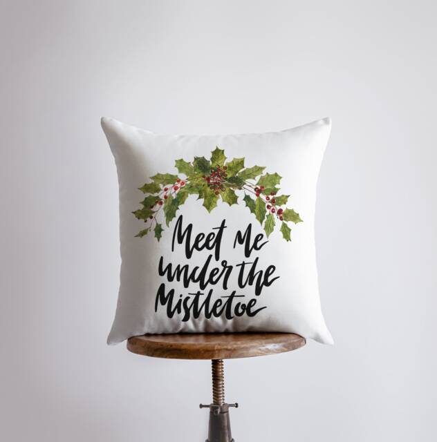 Meet Me Under The Mistletoe - Throw Pillows Christmas Pillow Couch Custom - image 1
