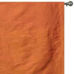 Saffron Orange 100% Pure Silk Dupioni Curtain Panels - Rod Pocket, Grommet, Box Pleat, Three Pinch Tab Top & Plain Ring Top - thumbnail 3