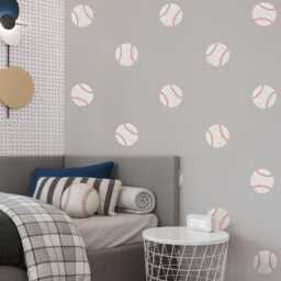 Baseball Wall Decals - Removable, Reusable Stickers Sports Nursery Decor, Kids Room Art, Boy Bedroom Decor - thumbnail 1