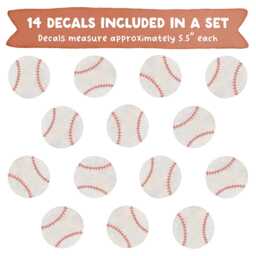 Baseball Wall Decals - Removable, Reusable Stickers Sports Nursery Decor, Kids Room Art, Boy Bedroom Decor - thumbnail 2