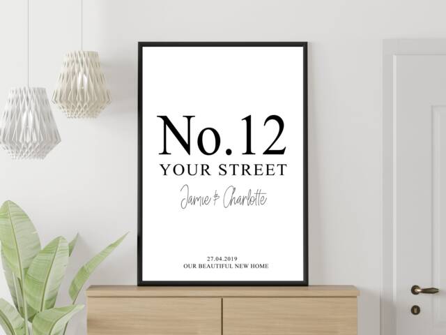 Home Your Address, Street - Personalised Print New Home Gift Custom Decor Bespoke A5 A4 A3 Framed - image 1