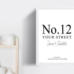 Home Your Address, Street - Personalised Print New Home Gift Custom Decor Bespoke A5 A4 A3 Framed - thumbnail 3