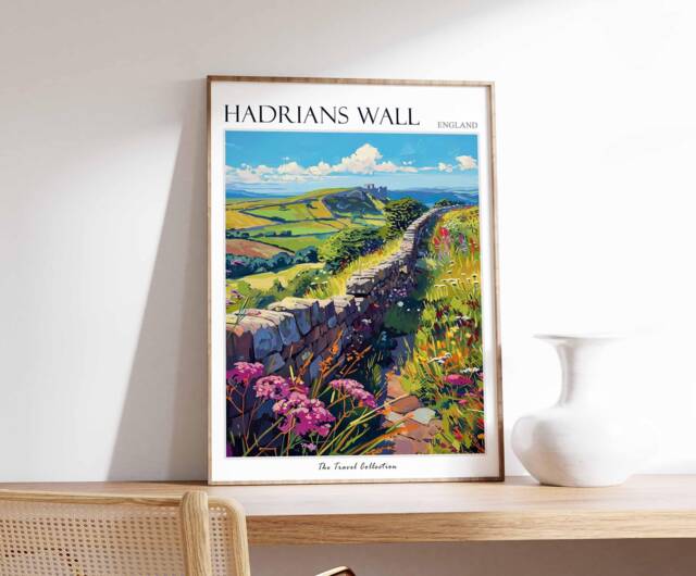 Hadrian's Wall Travel Poster England Heritage Art Print - image 1