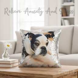 Sequin Pillow Personalized, Custom Photo Text Magic Pillowcase, Mermaid Hidden Message Cushion Cover - Giforue - thumbnail 3