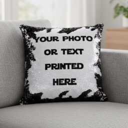 Sequin Pillow Personalized, Custom Photo Text Magic Pillowcase, Mermaid Hidden Message Cushion Cover - Giforue