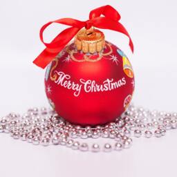 Gingerbread Ornament, Personalized Hand Painted Glass Christmas Bauble, Xmas Tree Decoration, Custom Baby First Gift in Free Box - thumbnail 2