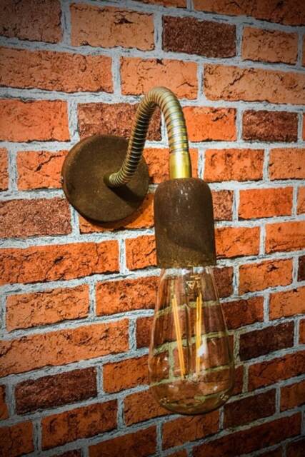 Rusty Metal Adjustable Reading Wall Light - image 1