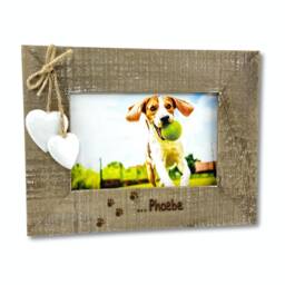 Dog Cat Puppy Kitten Photo Frame - New Pet Gift Personalised Driftwood 6x4 - thumbnail 1
