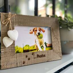 Dog Cat Puppy Kitten Photo Frame - New Pet Gift Personalised Driftwood 6x4 - thumbnail 2