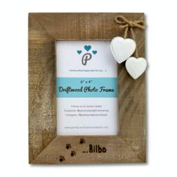 Dog Cat Puppy Kitten Photo Frame - New Pet Gift Personalised Driftwood 6x4 - thumbnail 3