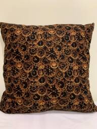 Handmade Steampunk Clock Cushion Cover 100% Cotton Pillow - thumbnail 1