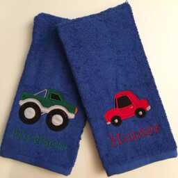 Two - 2 Construction Or Transportation Bathroom Hand Towels - Decor Dump Truck Cement Truck Garbage Monster - thumbnail 4