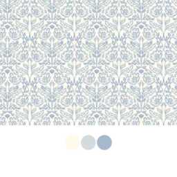 Sweet Blue Floral Crib Sheet Designer Cotton Fitted Mini Cover - thumbnail 2