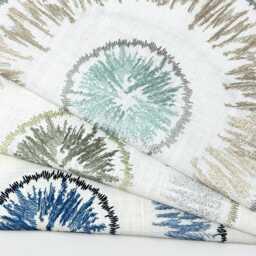 Retro Stitch Embroidery Blend Linen Flat Roman Shade, Cl1018 - thumbnail 3
