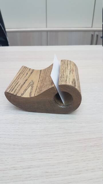 Tear Drop Ash Wood Business Card Holder Desk Decor - image 1