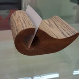 Tear Drop Ash Wood Business Card Holder Desk Decor - thumbnail 3