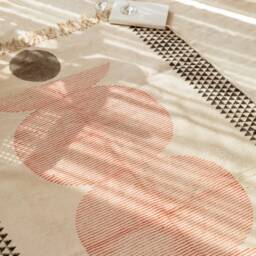 Handmade Block Print Cotton Dhurrie Rug Bohemian Abstract Design - thumbnail 2
